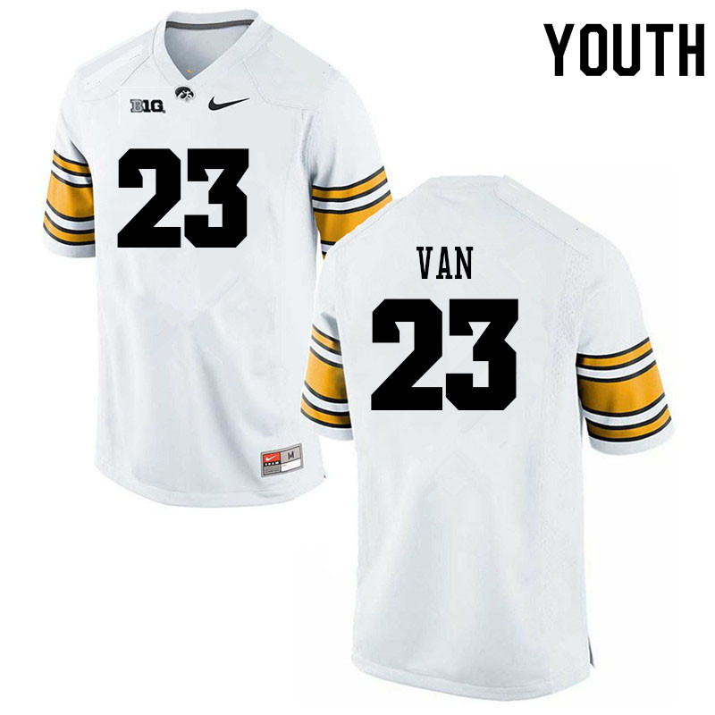 Youth #23 Landyn Van Iowa Hawkeyes College Football Alternate Jerseys Sale-White - Click Image to Close